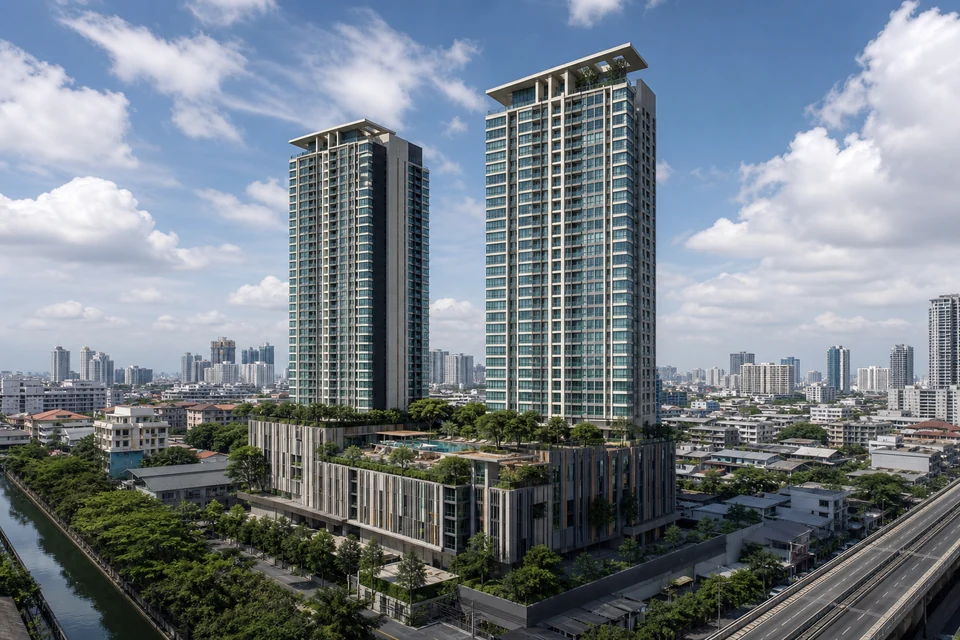 ภาพ editorial มวลอาคาร The Base Sukhumvit 77