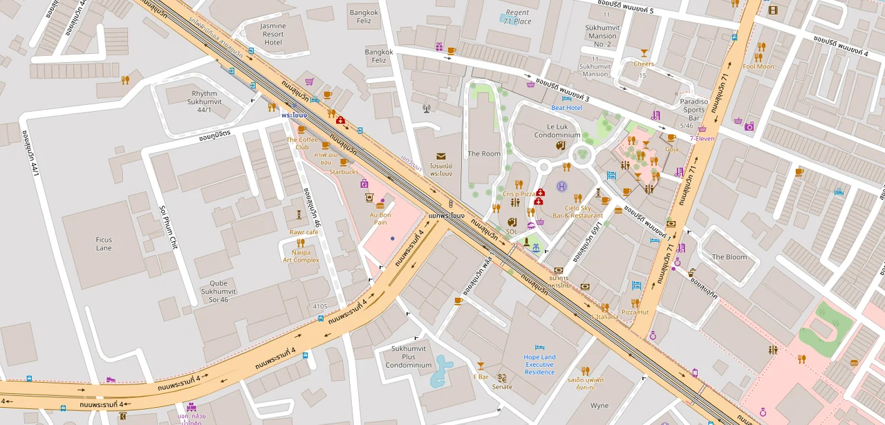 แผนที่ย่อแสดง วายน์ บาย แสนสิริ และทางออกสถานีที่ตรวจสอบแล้ว