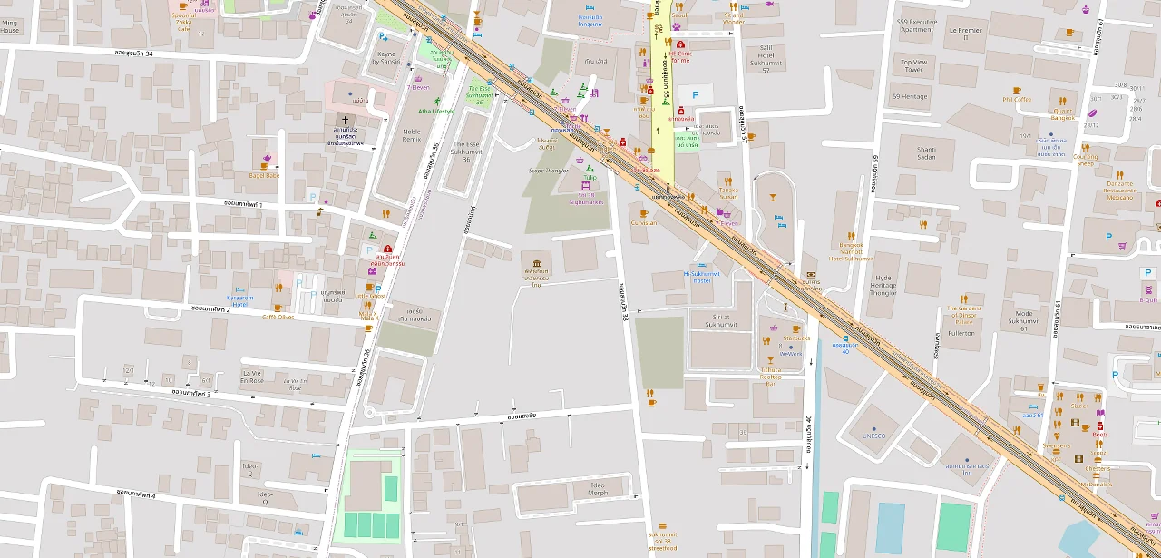 แผนที่ย่อแสดง ไอดีโอ มอร์ฟ 38 และทางออกสถานีที่ตรวจสอบแล้ว