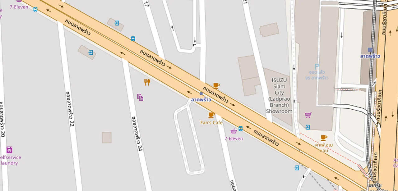 แผนที่ย่อแสดง Chapter One Midtown ลาดพร้าว 24 และทางออกสถานีที่ตรวจสอบแล้ว