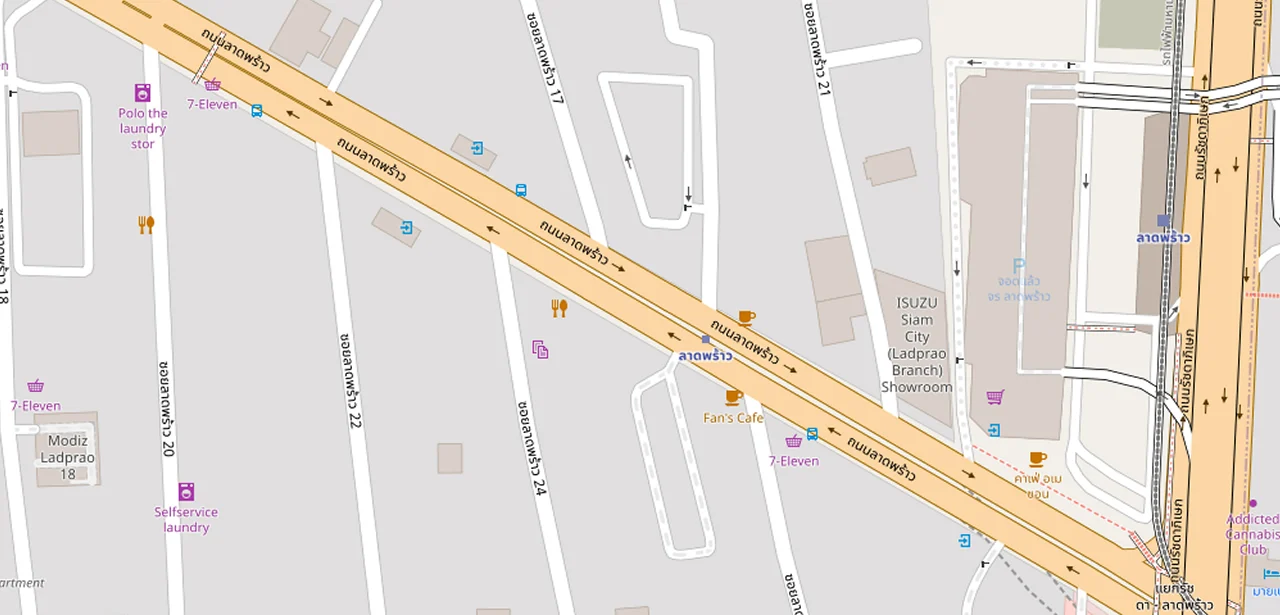 แผนที่ย่อแสดง MARU ลาดพร้าว 15 และทางออกสถานีที่ตรวจสอบแล้ว