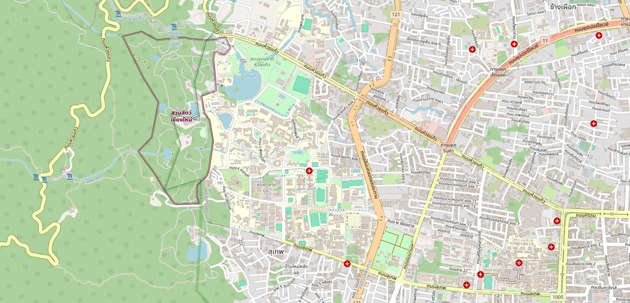 แผนที่ย่อแสดงตำแหน่ง ฮิลล์ไซด์ คอนโดมิเนียม 2 จุดขอบเขตมหาวิทยาลัยที่ใกล้ที่สุด และระยะเส้นตรง 489 ม.