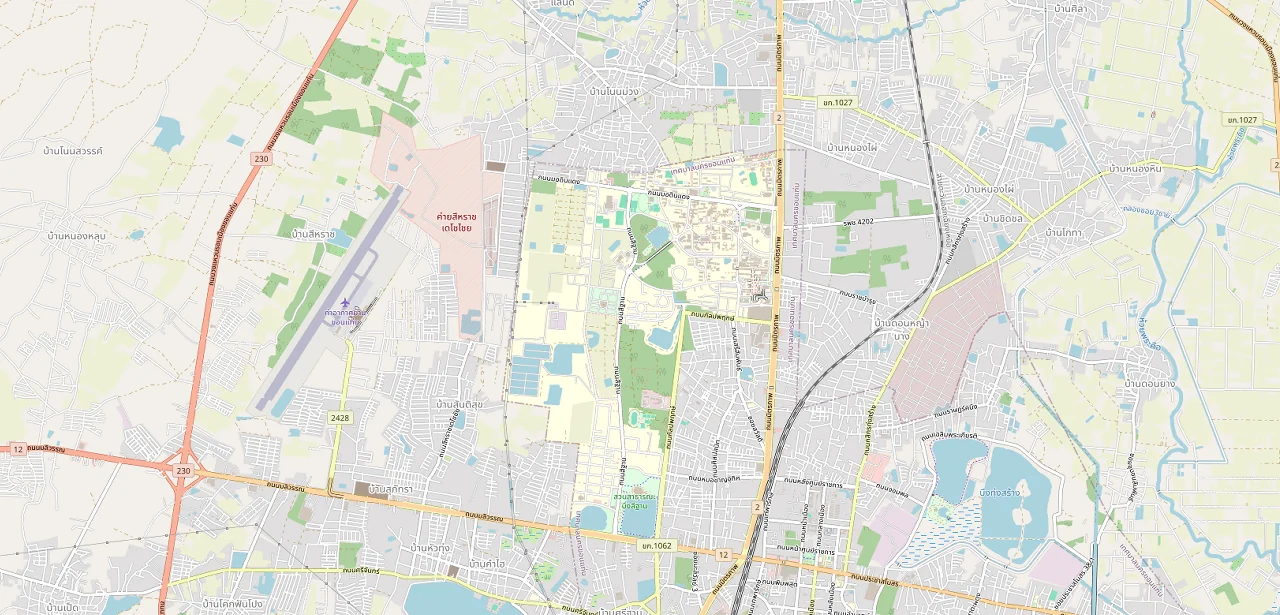 แผนที่ย่อแสดงตำแหน่ง ฉัตรเพชร ปาร์ค คอนโด จุดขอบเขตมหาวิทยาลัยที่ใกล้ที่สุด และระยะเส้นตรง 1,030 ม.