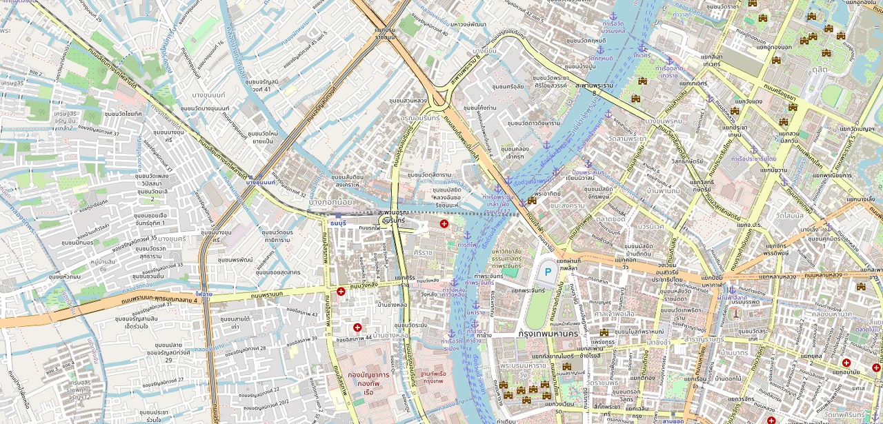 แผนที่ย่อแสดงตำแหน่ง ชาโตว์ อินทาวน์ พระราม 8 จุดขอบเขตมหาวิทยาลัยที่ใกล้ที่สุด และระยะเส้นตรง 808 ม.